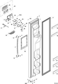 Part Location Diagram of WR17M447 GE CONTROL DISP Assembly