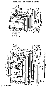 Doors Diagram and Parts List for TBF15ZFC  General Electric Refrigerator