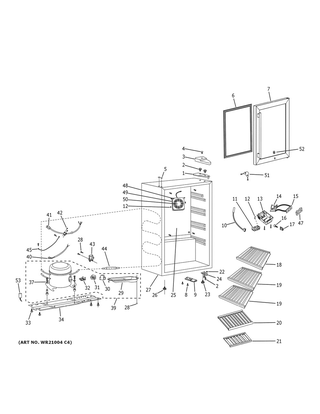 Beverage Center Diagram and Parts List for GVS04BQNBSS  General Electric Wine and Beverage Cooler