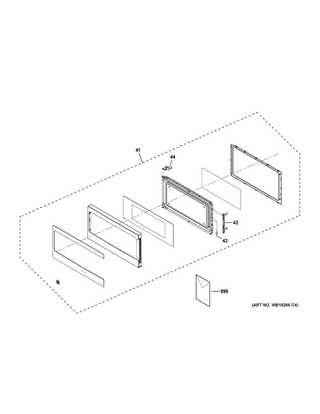 Door Parts Diagram and Parts List for CEB1599SJ3SS  General Electric Microwave