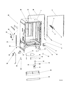 TUB PARTS Diagram and Parts List for GLD9312P01BB  General Electric Dishwasher
