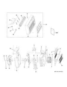 Grille & Chassis Parts Diagram and Parts List for AJEM12DCFL1  General Electric Air Conditioner
