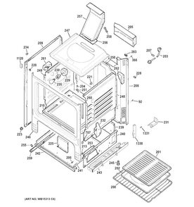 Body Parts Diagram and Parts List for RGB526DEH3WW  Hotpoint Range