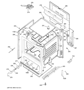 Body Parts Diagram and Parts List for JB255RJ1SS  General Electric Range