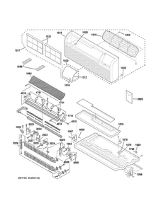 Grille, Heater & Base Pan Parts Diagram and Parts List for AZ41E09EACW5  General Electric Air Conditioner