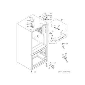 Case Parts Diagram and Parts List for GNE21FYKJFFS  General Electric Refrigerator