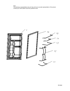 DOOR Diagram and Parts List for C978-9552200  General Electric Refrigerator