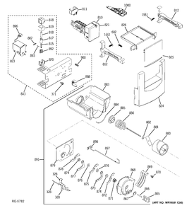 ICE MAKER & DISPENSER Diagram and Parts List for ZISS360DXCSS  General Electric Refrigerator