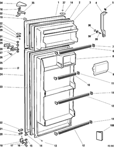 DOOR GROUP Diagram and Parts List for 32211-1  General Electric Refrigerator
