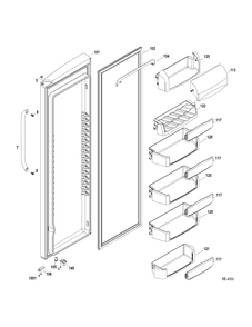 FF DOOR Diagram and Parts List for DSRF5KGXCEWW  General Electric Refrigerator