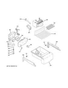 Ice Maker And Dispenser Diagram and Parts List for GZS22IMNYHES  General Electric Refrigerator