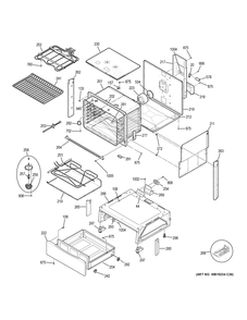 BODY PARTS Diagram and Parts List for JS750DF4BB  General Electric Range