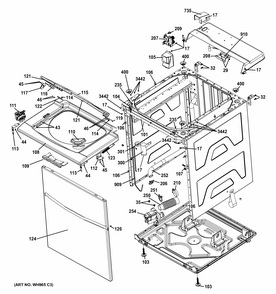Cabinet 5 Diagram and Parts List for 2661532413  Kenmore Washer Dryer Combo