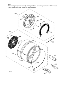 DRUM ASM Diagram and Parts List for GTMP280ED4WW  General Electric Dryer