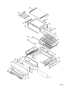 DRAWER Diagram and Parts List for PCGS910SEF1SS  General Electric Range
