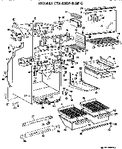 Cabinet Parts Diagram and Parts List for CTX23GFB  Hotpoint Refrigerator