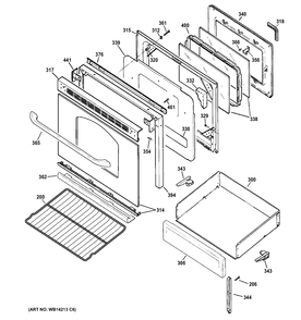 DOOR & DRAWER PARTS Diagram and Parts List for JGB282EED2ES  General Electric Range