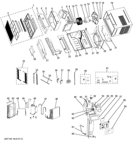 Room Air Conditioner Diagram and Parts List for AEE24DTH1  General Electric Air Conditioner