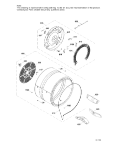 DRUM ASM Diagram and Parts List for GTX22EBMK0WW  General Electric Dryer