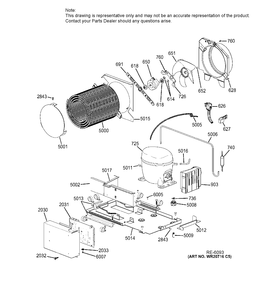 MACHINE COMPARTMENT Diagram and Parts List for ZIR360NHARH  General Electric Refrigerator