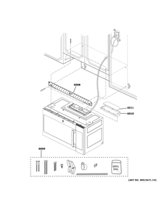 Installation Parts Diagram and Parts List for JVM3160DF9BB  General Electric Microwave