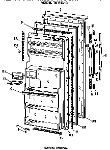 Door Diagram and Parts List for TA11SJB  General Electric Refrigerator