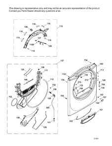 FRONT PANEL Diagram and Parts List for GFMS150ED1WW  General Electric Dryer