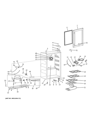 Beverage Center Diagram and Parts List for GWS04HAEDSS  General Electric Wine and Beverage Cooler