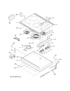 CONTROL PANEL & COOKTOP Diagram and Parts List for JP3530SJ3SS  General Electric Cooktop