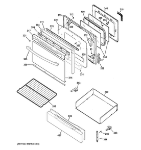 Door & Drawer Parts Diagram and Parts List for JGB620DEF3BB  General Electric Range