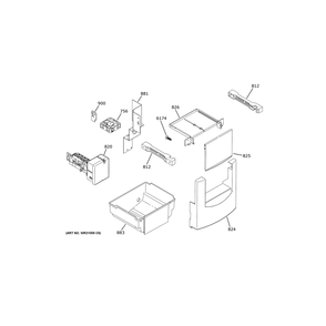 Ice Maker & Dispenser Diagram and Parts List for ZIS480NNMII  General Electric Refrigerator