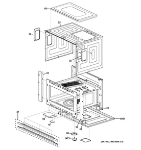 Oven Cavity Parts Diagram and Parts List for CSB9120SJ2SS  General Electric Microwave