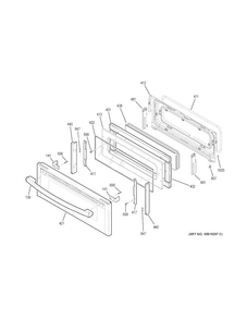 Upper Door Diagram and Parts List for PS950EF3ES  General Electric Range