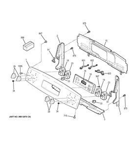 CONTROL PANEL Diagram and Parts List for JB350DF2WW  General Electric Range
