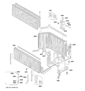 Unit Parts Diagram and Parts List for AZ61H15DABM3  General Electric Air Conditioner
