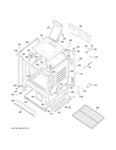 Body Parts Diagram and Parts List for JGBS60DEK2CC  General Electric Range