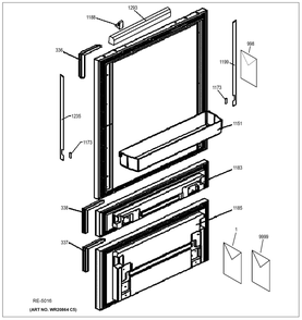 Doors Diagram and Parts List for ZIS480NX  General Electric Range