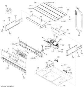 Control Panel Diagram and Parts List for JK5000DF3BB  General Electric Wall Oven