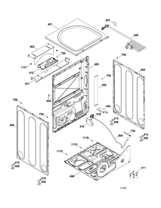 CABINET Diagram and Parts List for GFMS355EL1MS  General Electric Dryer