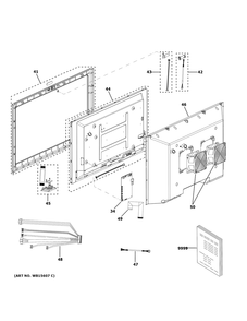 Touch Screen Assembly Diagram and Parts List for UVH13013M1DS  General Electric Range Hood