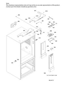 FUNCTIONAL PARTS FF Diagram and Parts List for PDE21KSKAKSS  General Electric Refrigerator