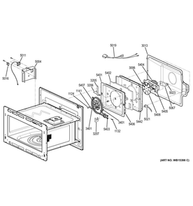 Interior Parts Diagram and Parts List for PT7800DH1BB  General Electric Microwave Oven Combo