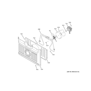 Convection Fan Diagram and Parts List for CTD90DP2N4S1  General Electric Wall Oven