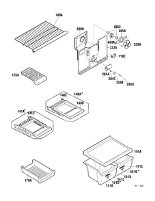 SHELVES Diagram and Parts List for GTA20LBNAWW  General Electric Refrigerator