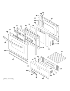 Door & Drawer Parts Diagram and Parts List for JGBS60DEK2BB  General Electric Range