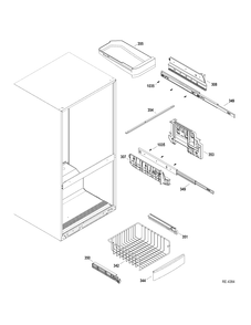 FZ SHELVES Diagram and Parts List for GDRC0HBYARWW  General Electric Refrigerator