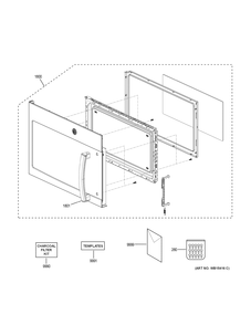 DOOR PARTS Diagram and Parts List for JNM3163DJ2WW  General Electric Range
