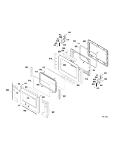 DOOR Diagram and Parts List for CBC980SN2SS  General Electric Range