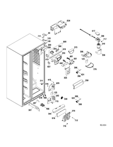 FF SECTION Diagram and Parts List for GLR23UGTABS  General Electric Refrigerator
