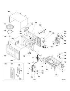 MICROWAVE PARTS Diagram and Parts List for JE1160WDC01  General Electric Microwave